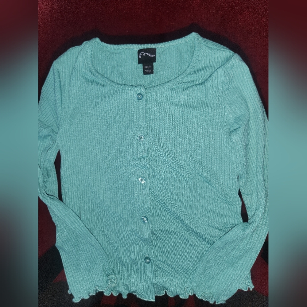 Girls Art Class Green Cardigan XS (4/5) EUC